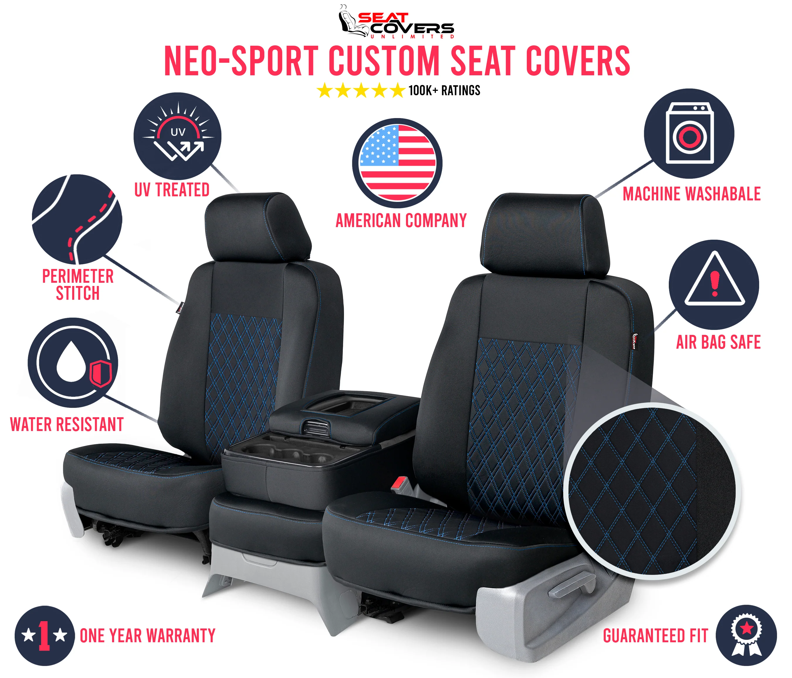 Neo-Sport - Quilted Custom Seat Covers - Image 90